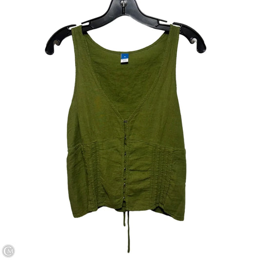 Linen Blend Top Sleeveless By Old Navy In Green, Size: M