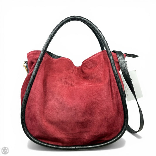 Italian Suede Tubular Top Handle Tote By Cheval, Size: Medium