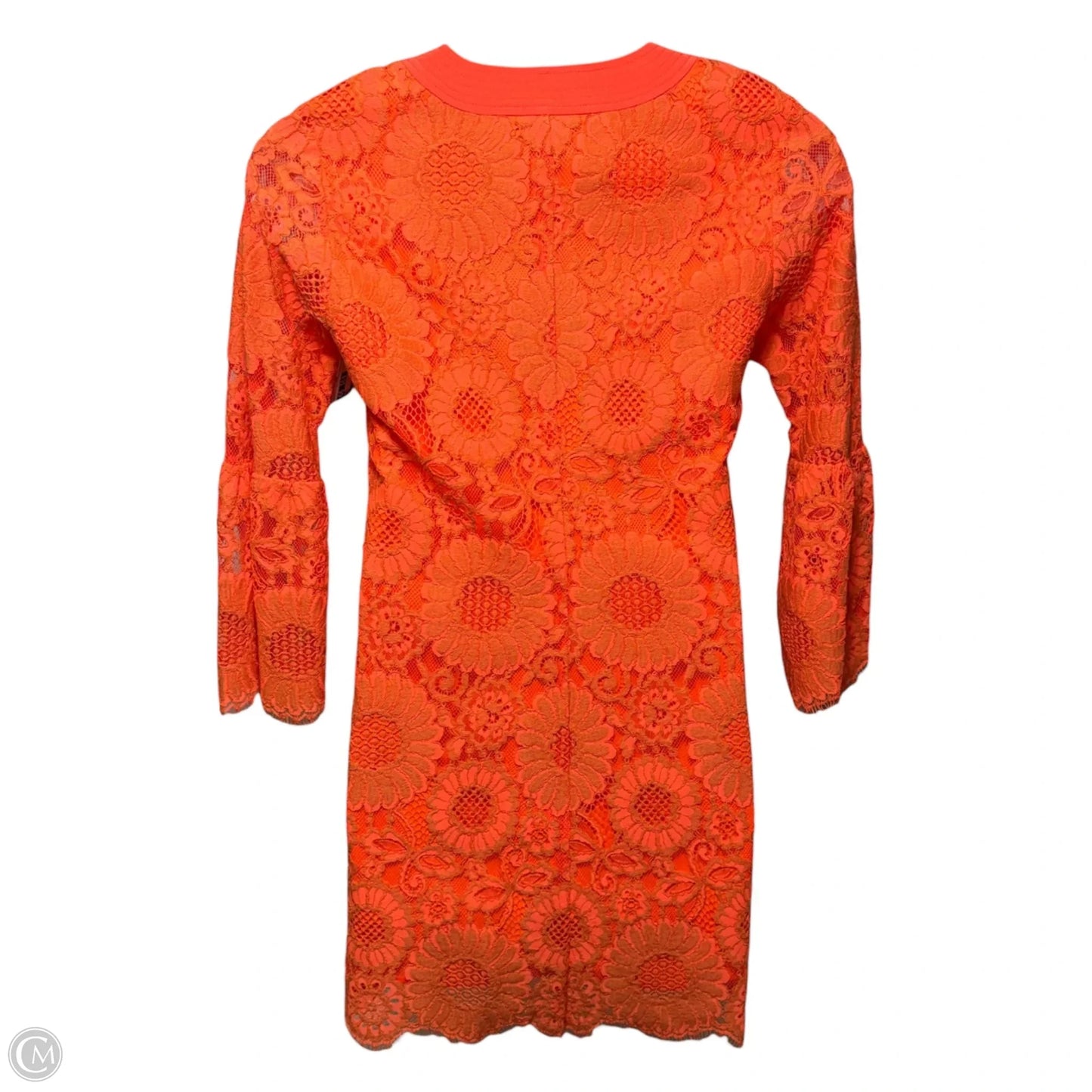 Bonita Embroidered Eyelet Bell-Sleeve Dress By Trina Turk In Orange, Size: 8