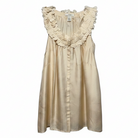 Silk Top Sleeveless By J. Crew In Beige, Size: 4