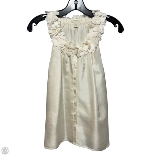 Silk Top Sleeveless By J. Crew In Cream, Size: 4