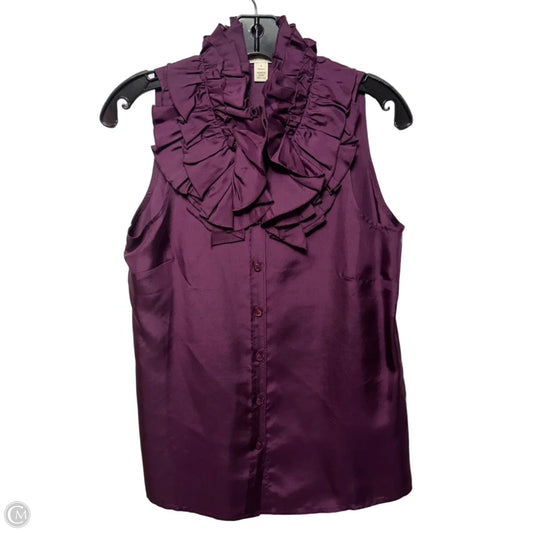 Silk Top Sleeveless By J. Crew In Purple, Size: 4