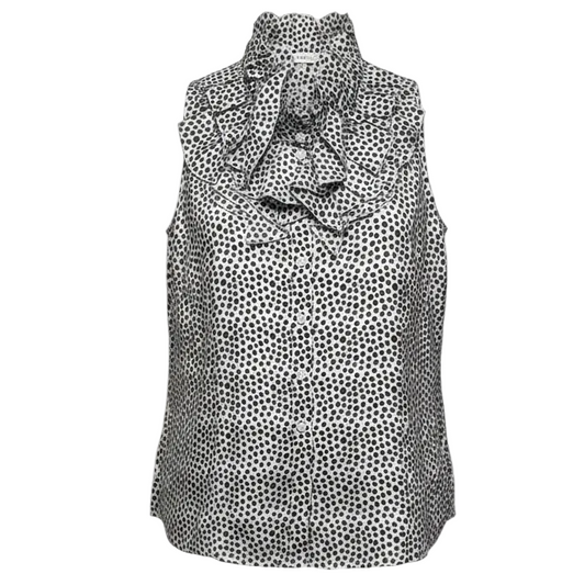 Silk Top Sleeveless By J. Crew In Polkadot Pattern, Size: 4