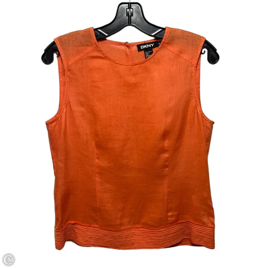 Top Sleeveless By Dkny In Orange, Size: 4