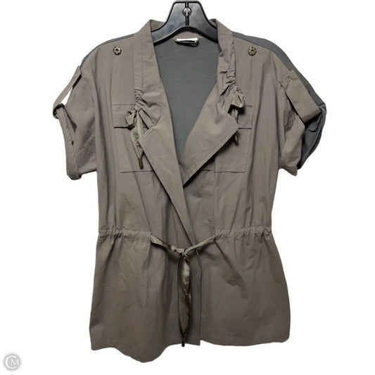 Cardigan Top Short Sleeve By Rivamonti In Grey, Size: M