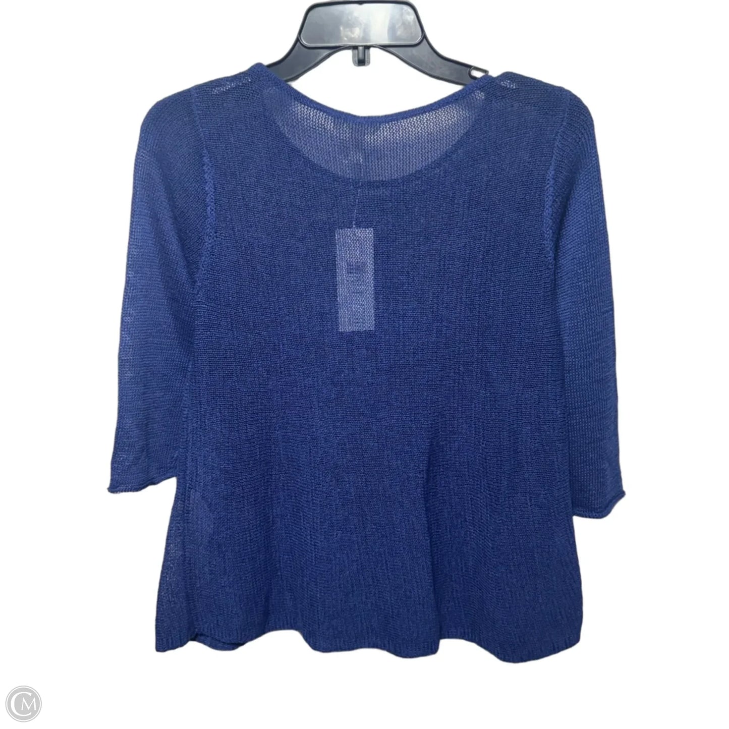 Linen Blend Bateau Neck Sweater By Eileen Fisher In Sapphire, Size: Xs