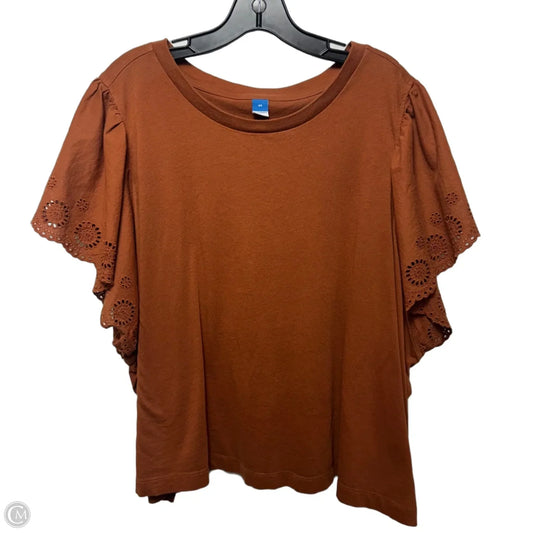 Eyelet Sleeve Top Short Sleeve By Old Navy In Brown, Size: 4x