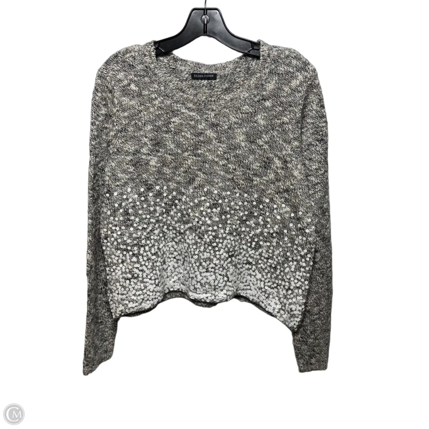 Sweater By Eileen Fisher In Grey & White, Size: M ESTIMATED