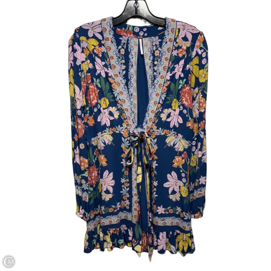 Tunic Long Sleeve By Free People In Floral Print, Size: 10