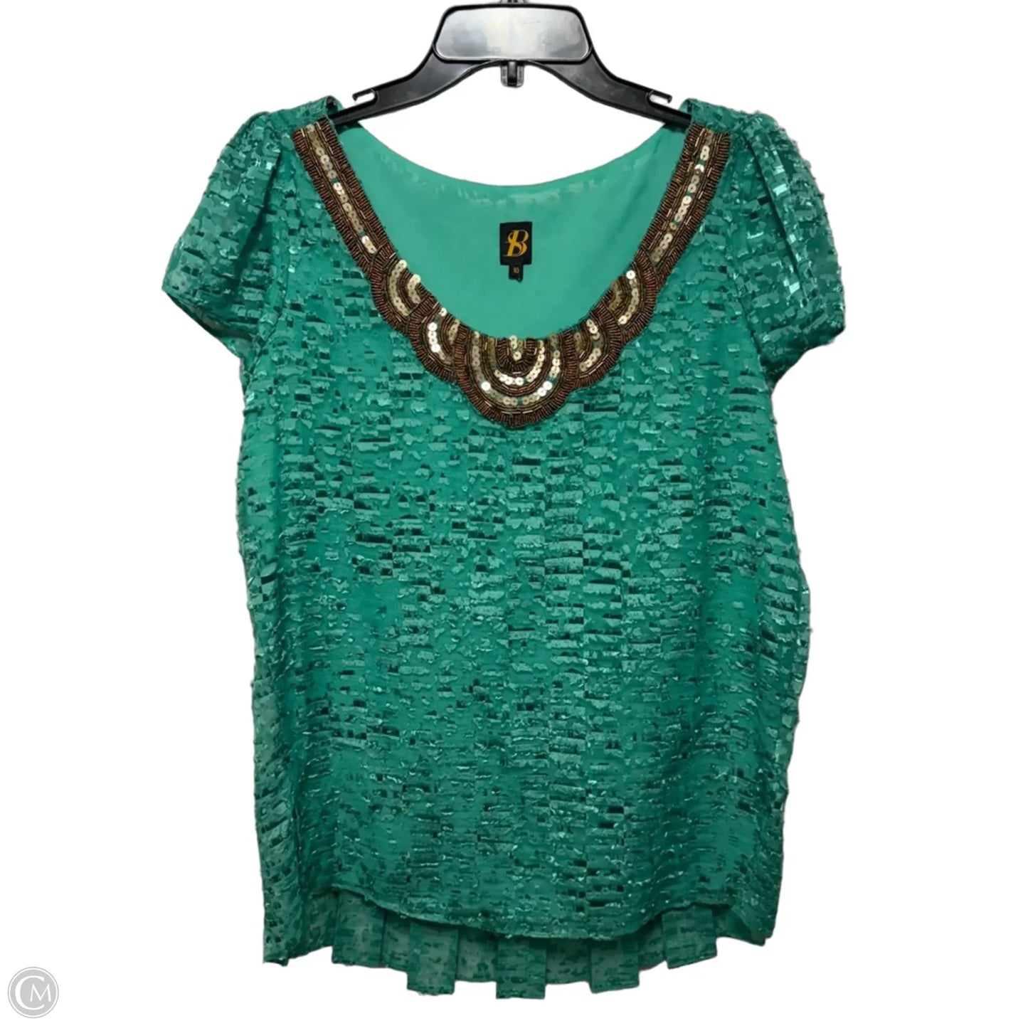 Top Short Sleeve By Sachin & Babi In Gold & Green, Size: 10