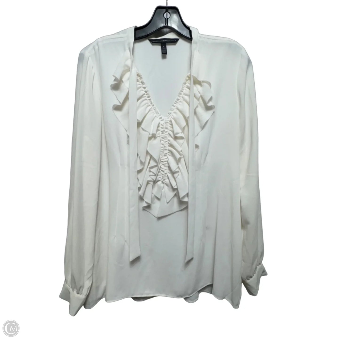 Top Long Sleeve By White House Black Market In Cream, Size: 8