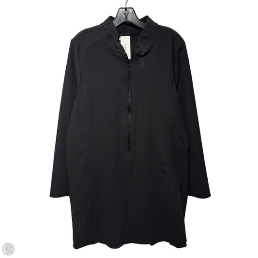 Ribbed Half Zip Athletic Dress By Spanx In Black, Size: 2x