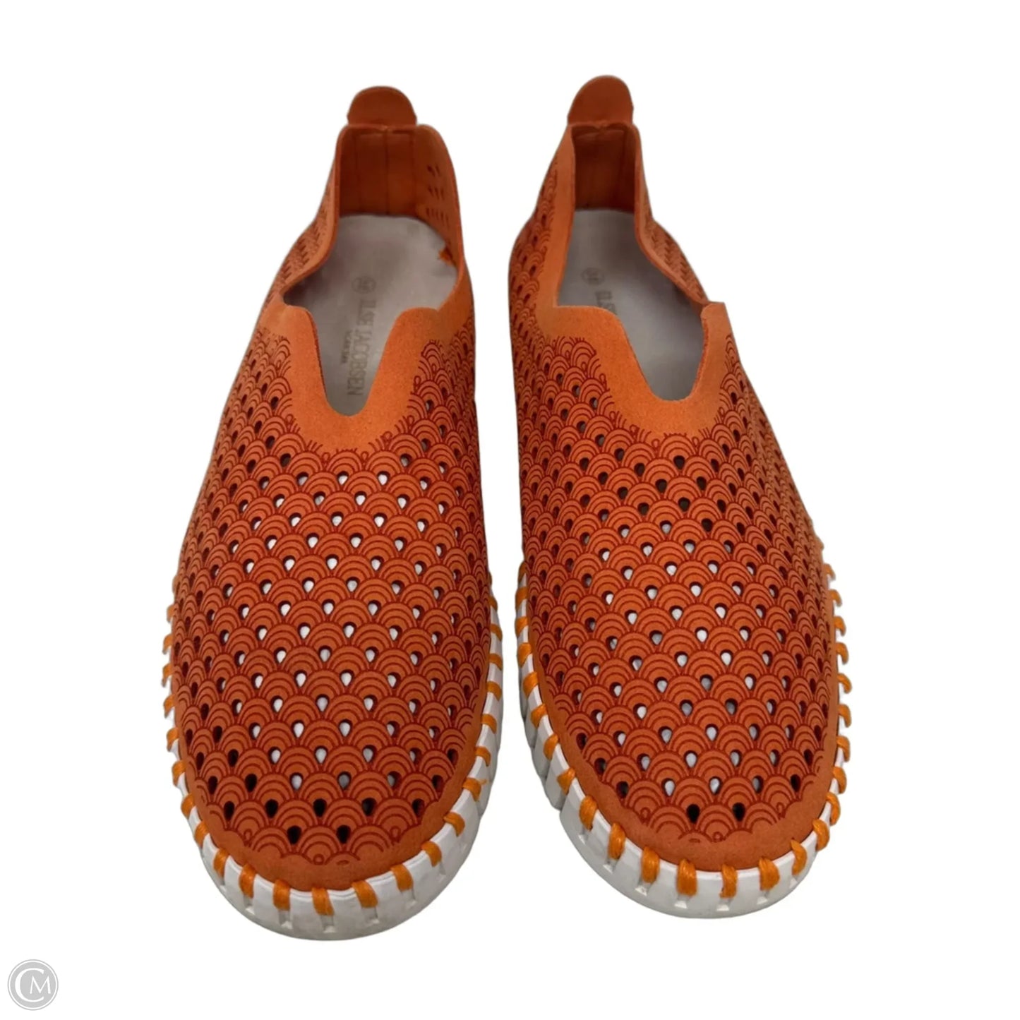 Tulip Laser Cut Slip On Shoes By Ilse Jacobsen In Orange, Size: 7.5 (38)