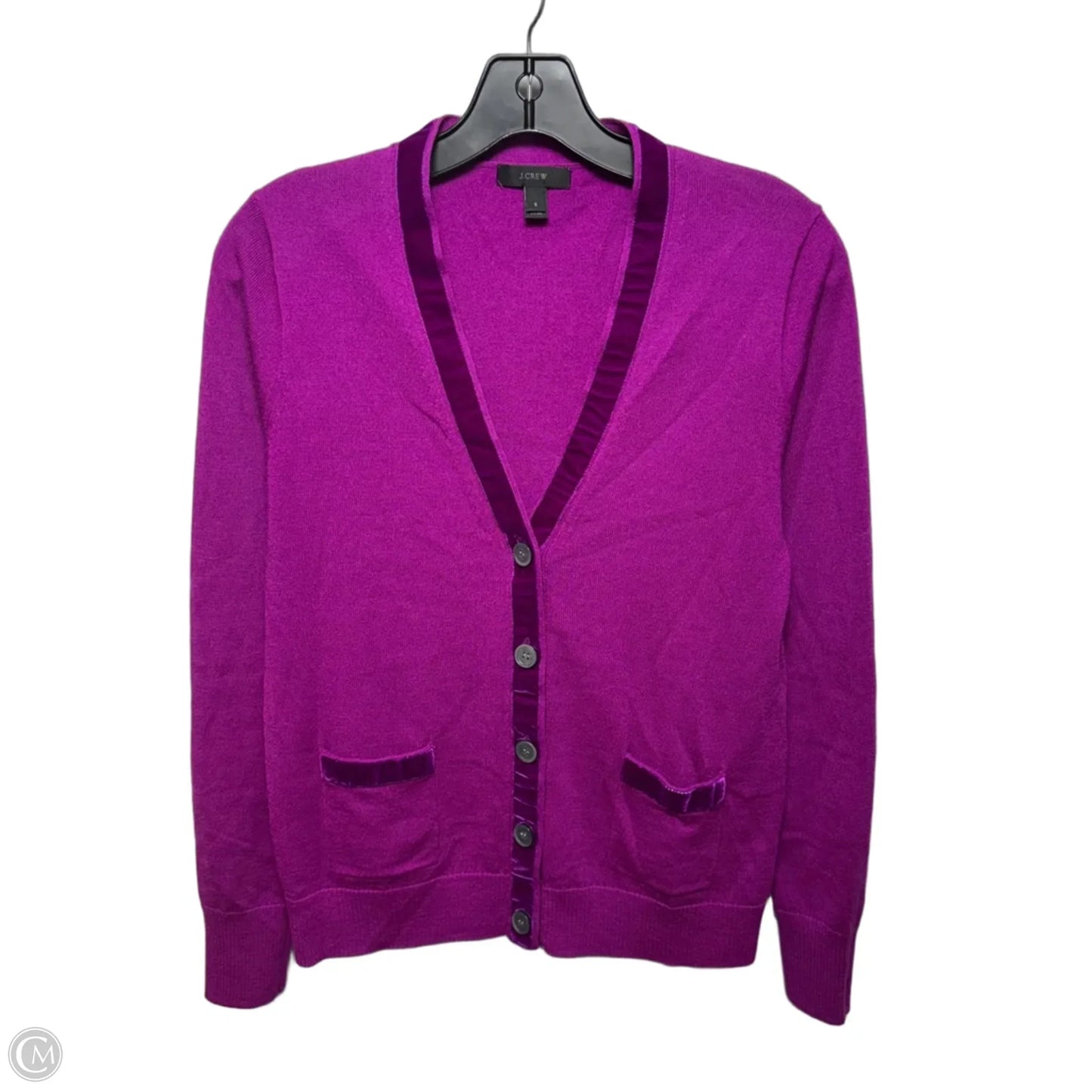 Merino-Acrylic Sweater Cardigan By J. Crew In Purple, Size: S