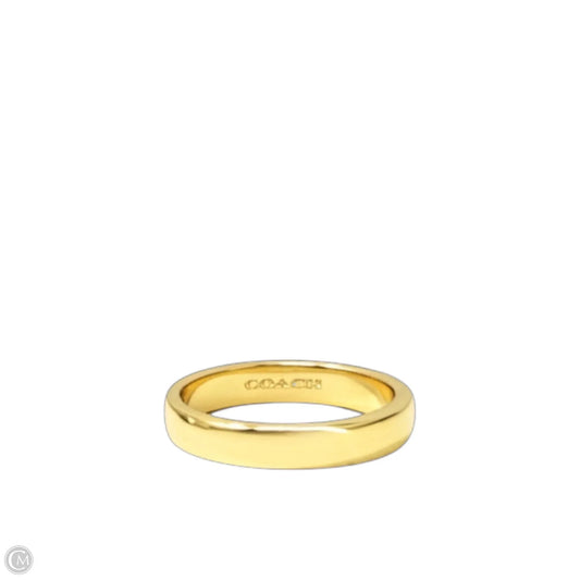 Gold Tone Band Ring By Coach, Size: 7