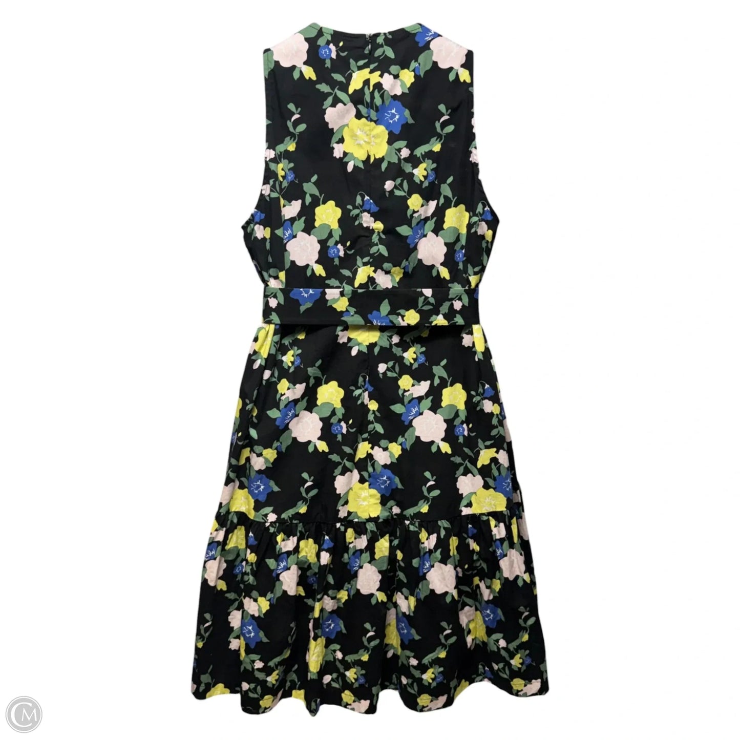 Floral Poplin Belted Flounce Hem Dress By Pearl by Lela Rose In Floral Print, Size: L
