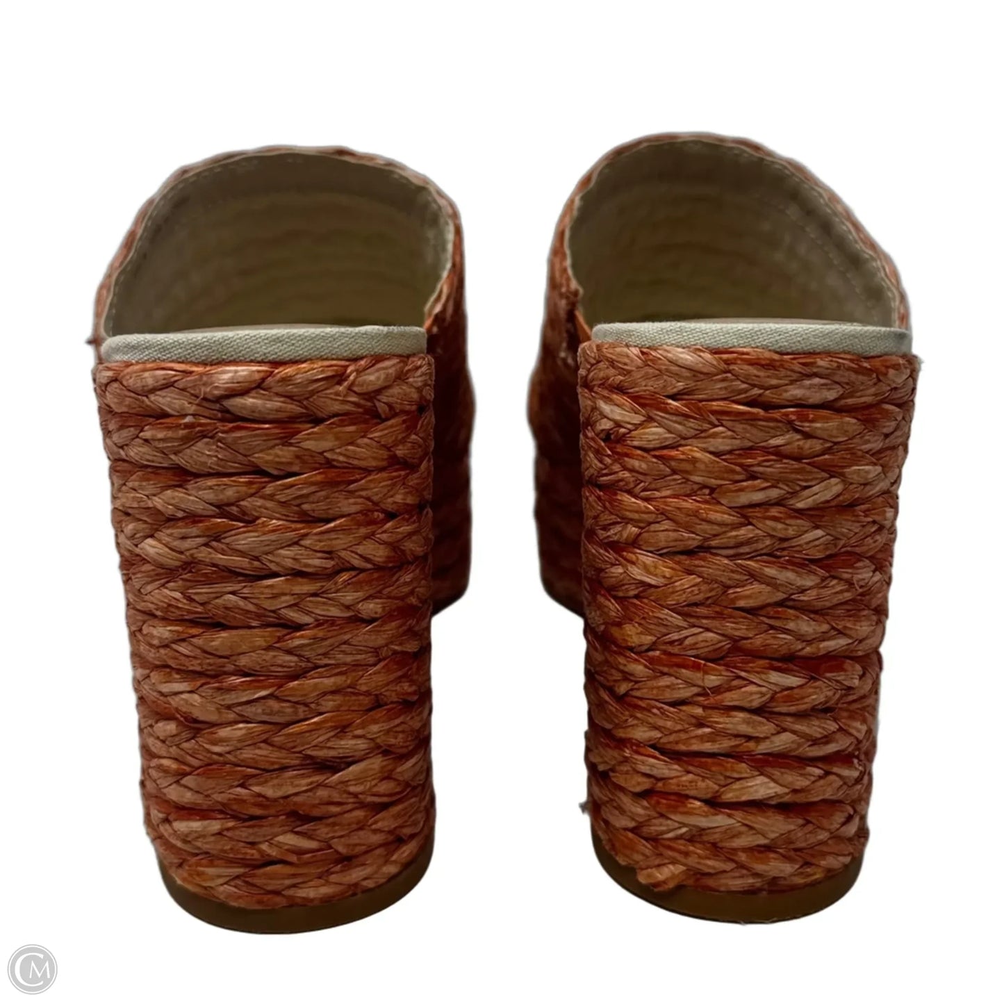 Elora Raffia Platform Slide Sandals By Dolce Vita In Orange, Size: 8