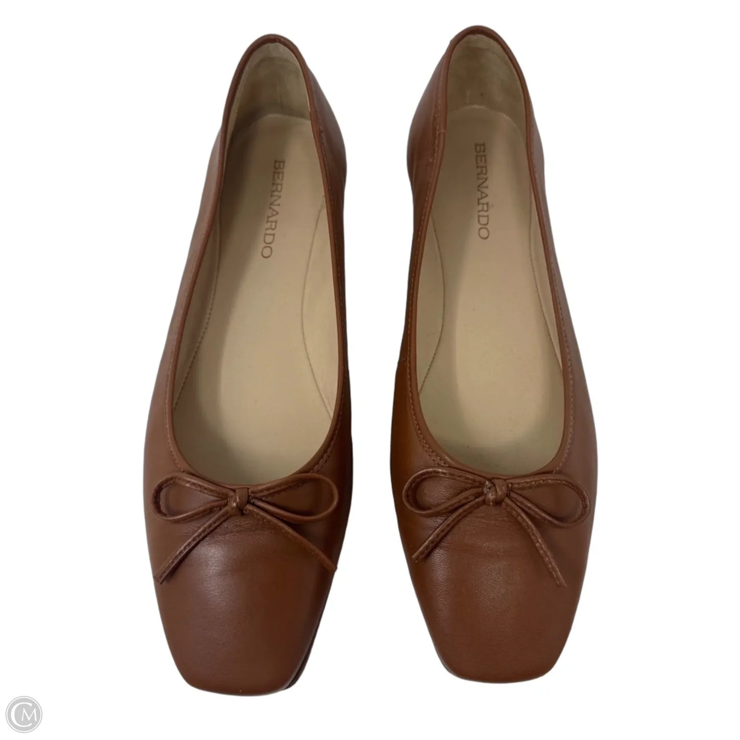 Gwynn Leather Ballet Flats Shoes By Bernardo In Brown, Size: 9