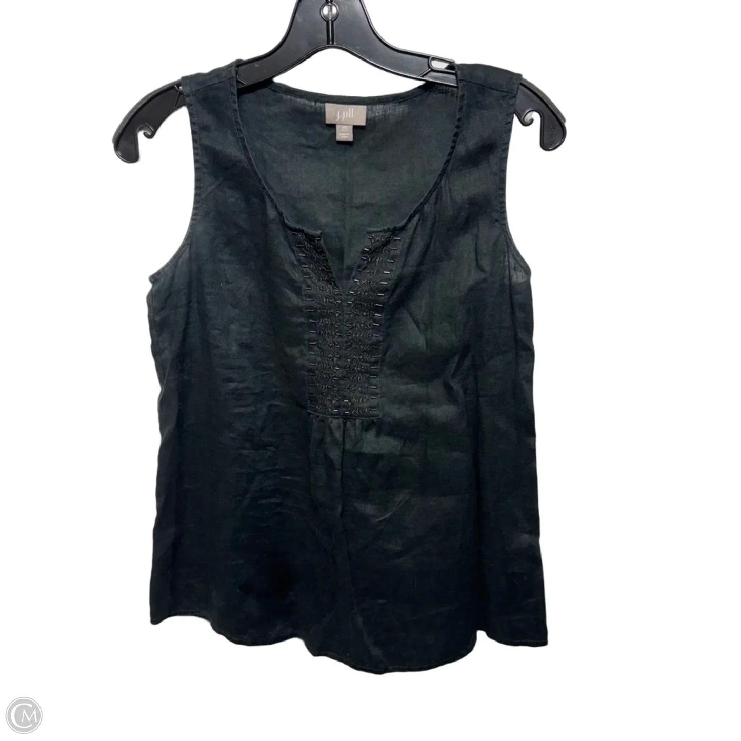 Linen Top Sleeveless By J. Jill In Black, Size: Xs