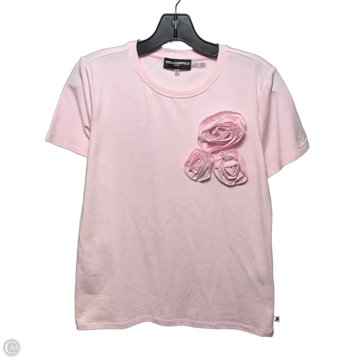 Top Short Sleeve Designer By Karl Lagerfeld In Pink, Size: Xs