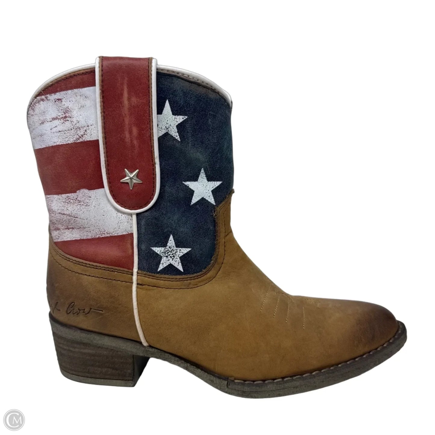 Americana Patriot Western Ankle Boots By Sheryl Crow In Blue & Red & White, Size: 6.5
