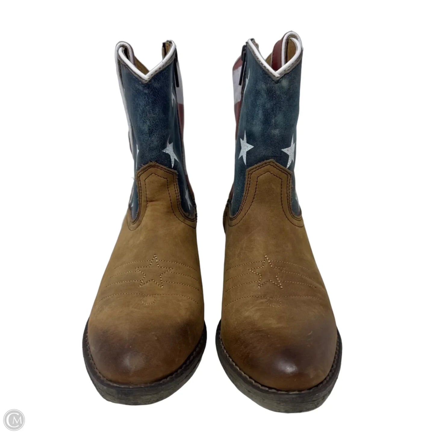 Americana Patriot Western Ankle Boots By Sheryl Crow In Blue & Red & White, Size: 6.5