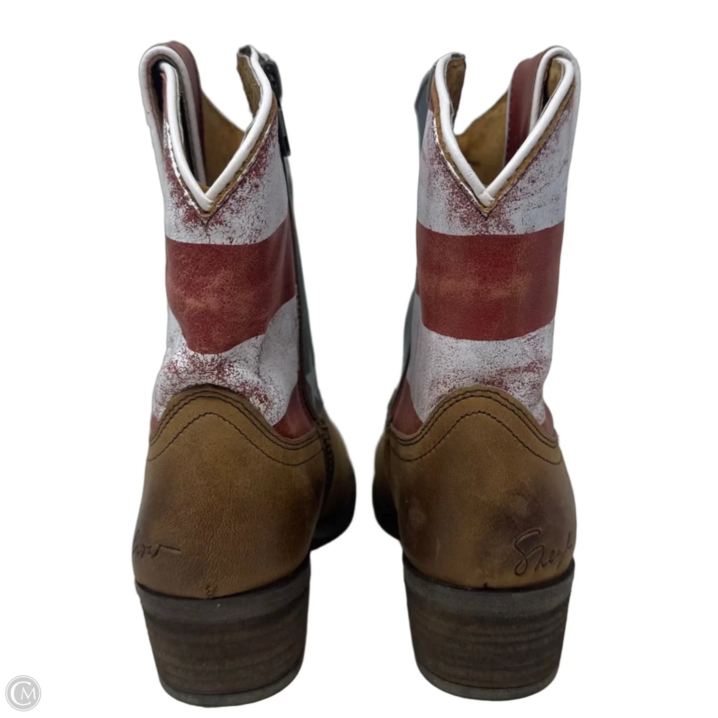 Americana Patriot Western Ankle Boots By Sheryl Crow In Blue & Red & White, Size: 6.5
