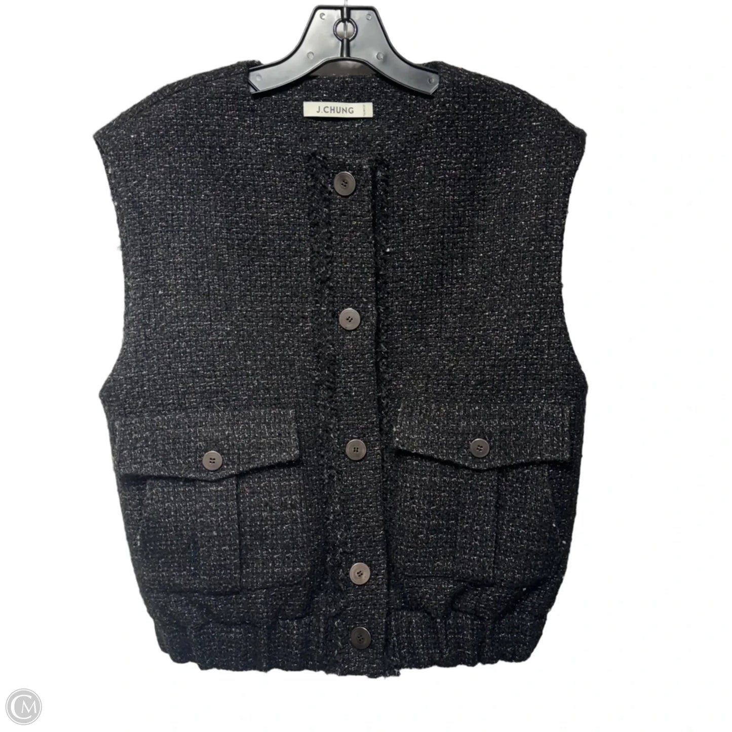 Tweed Vest By J Chung In Black, Size: Osfm