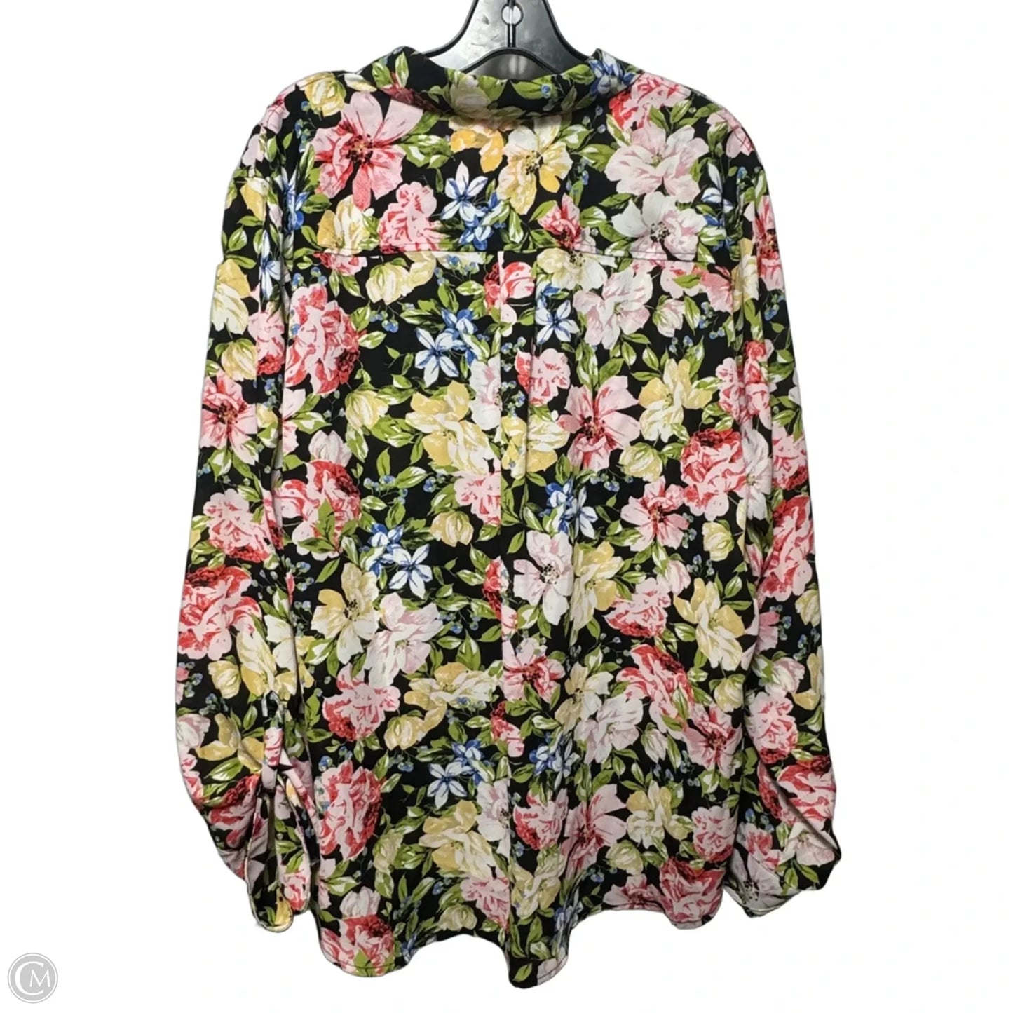 Top Long Sleeve By Investments In Floral Print, Size: 2x