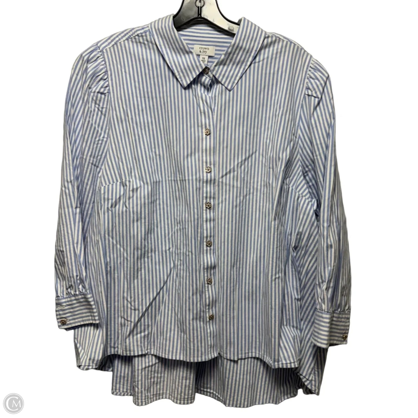 Top Long Sleeve By Crown And Ivy In Striped Pattern, Size: 3x
