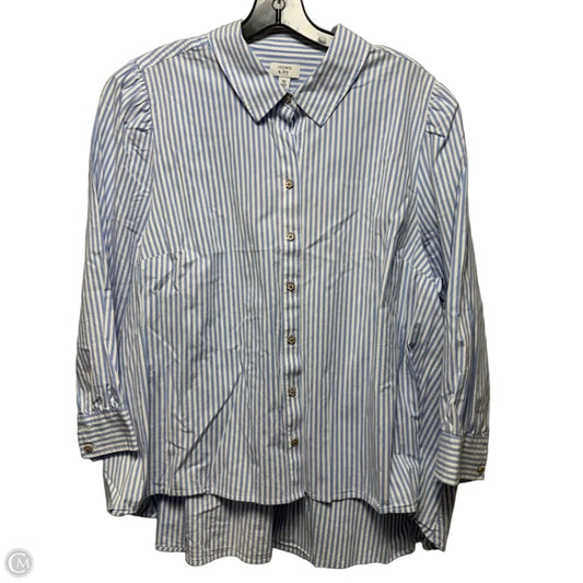 Top Long Sleeve By Crown And Ivy In Striped Pattern, Size: 3x