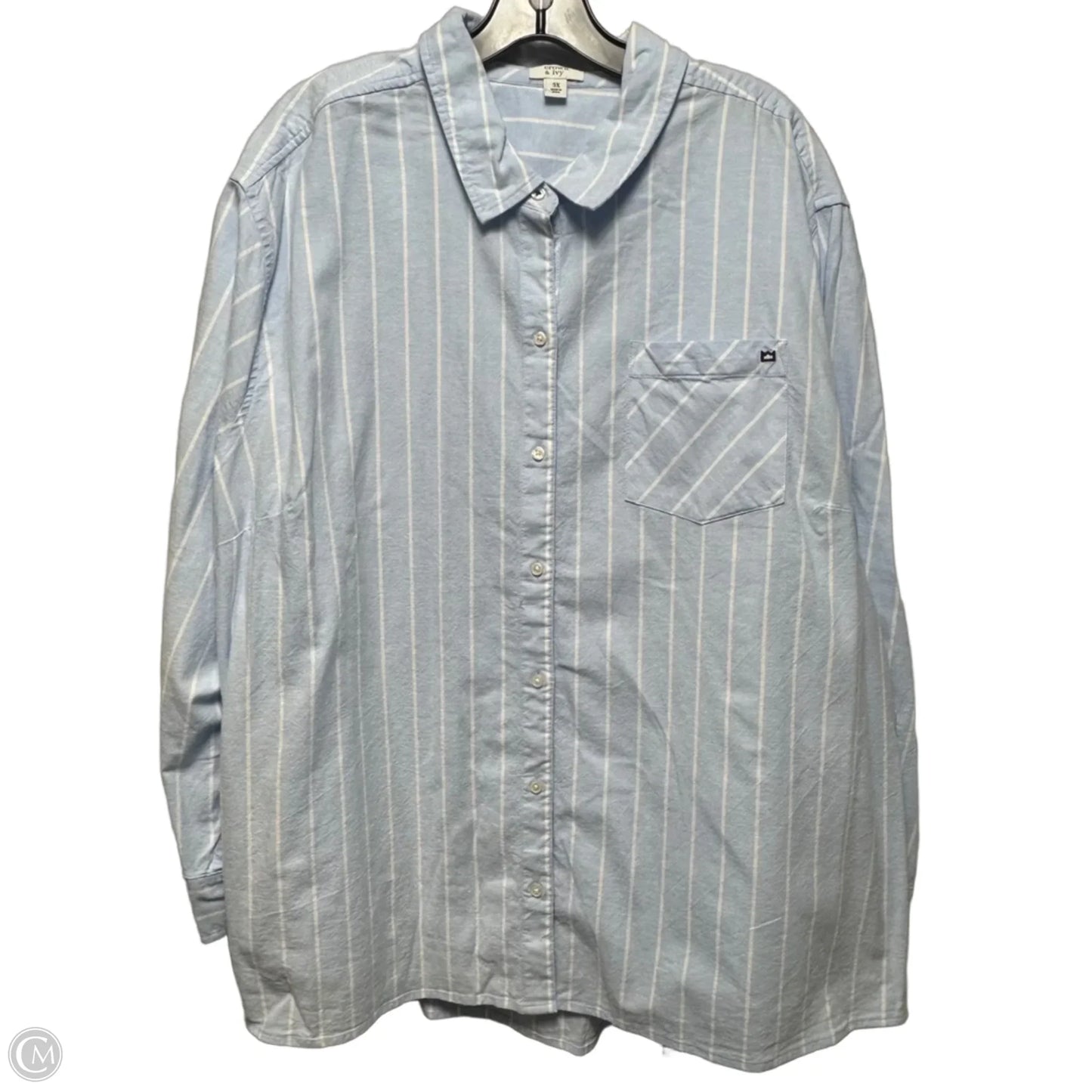 Top Long Sleeve By Crown And Ivy In Striped Pattern, Size: 3x