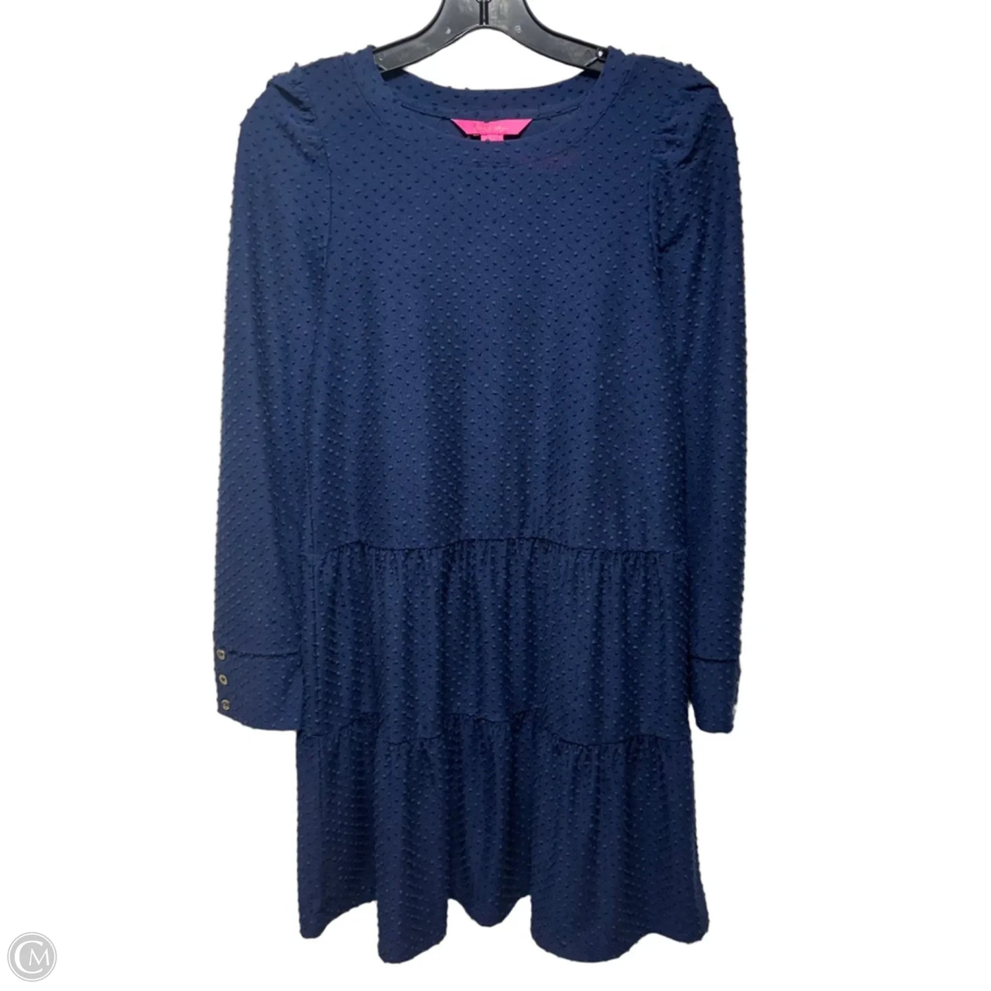 Arlette Long Sleeve Swing Dress Designer By Lilly Pulitzer In High Tide Navy, Size: XS