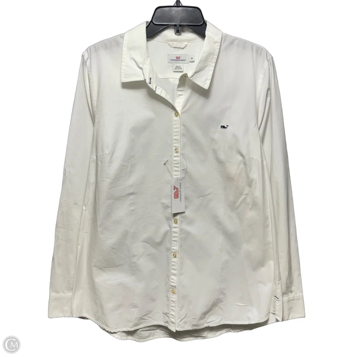 Top Long Sleeve By Vineyard Vines In White, Size: 16