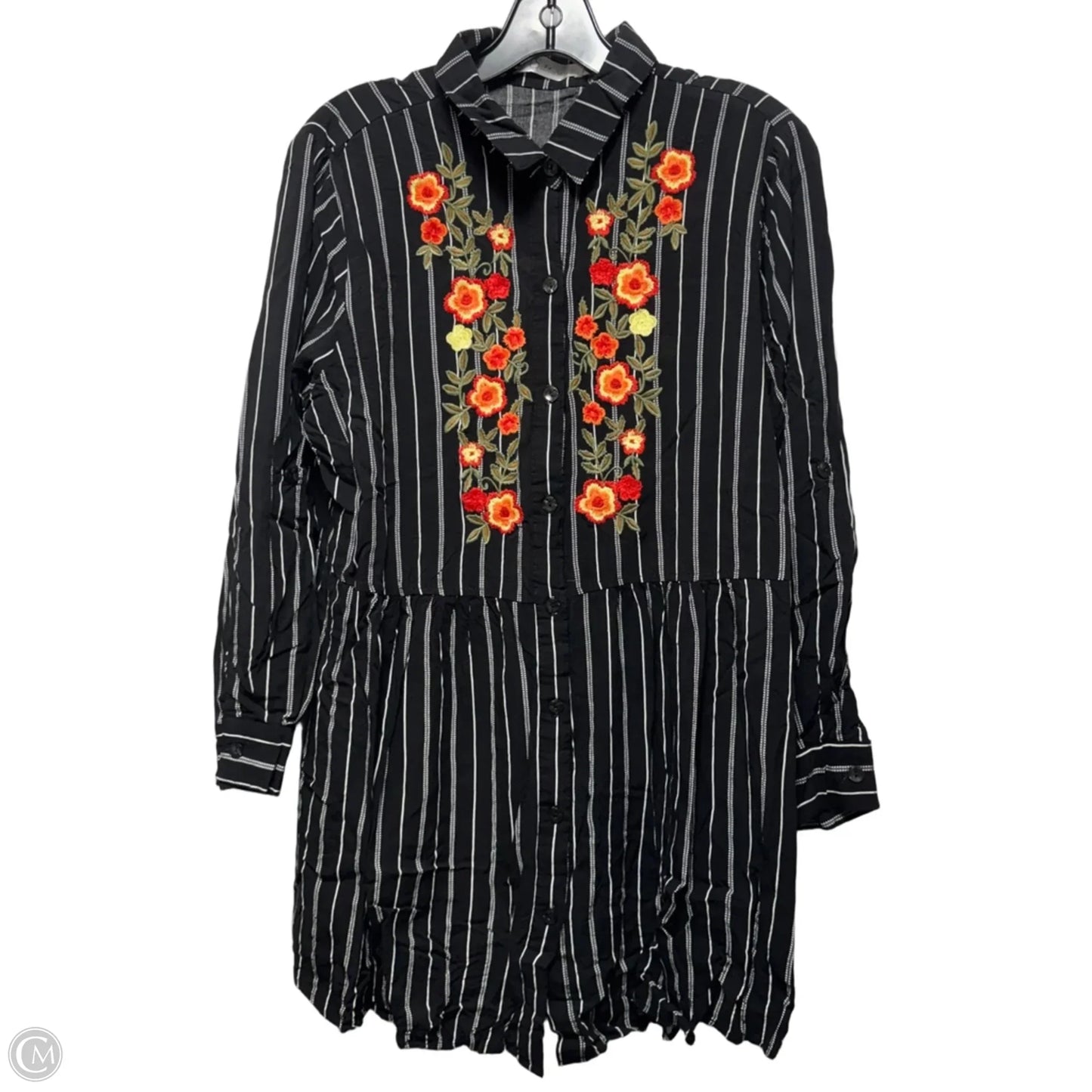 Tunic Long Sleeve By Solitaire In Striped Pattern, Size: 1x