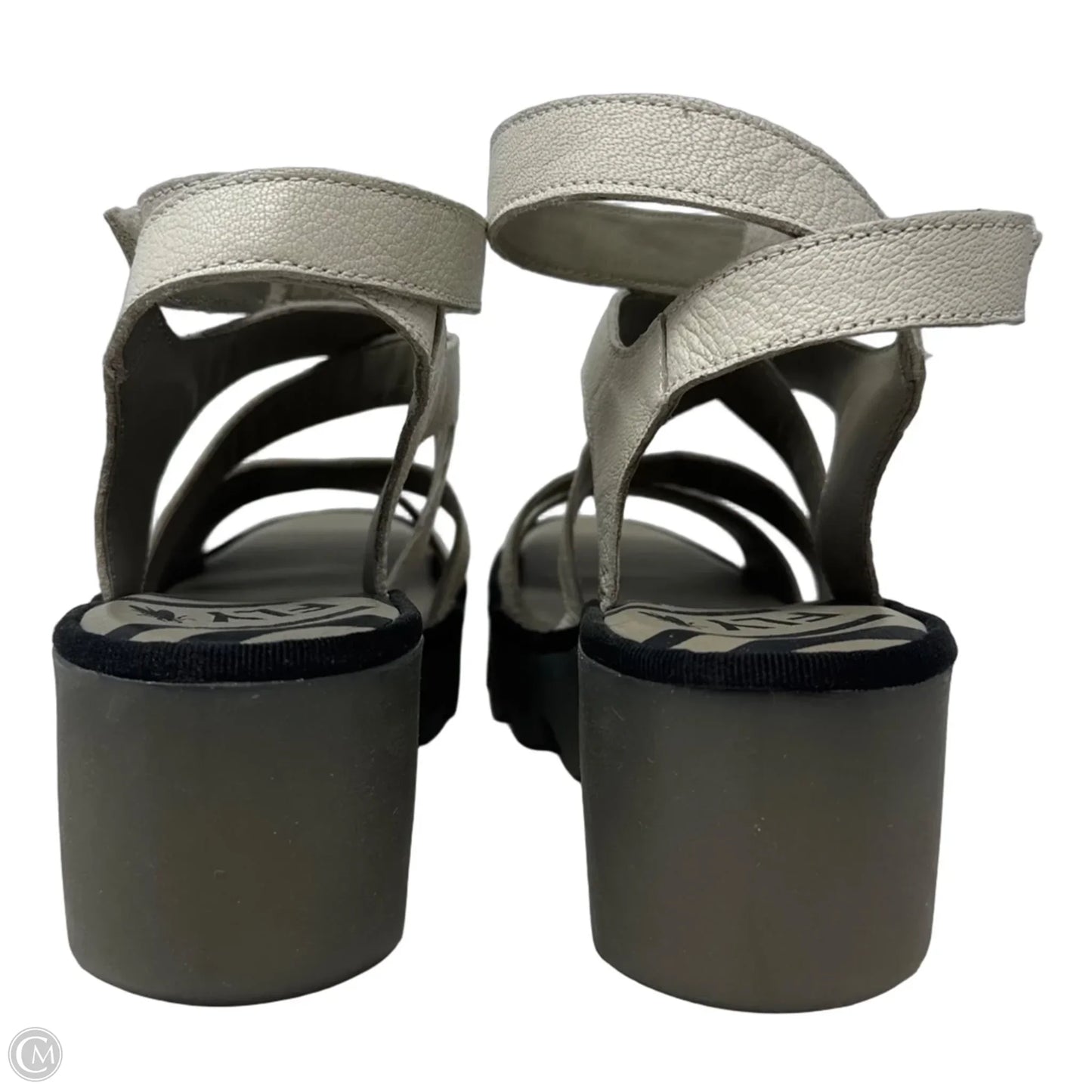 Bafy Ankle Strap Platform Wedge Sandals By Fly London In White, Size: 8 (38)