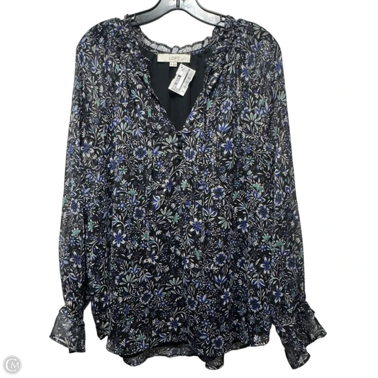 Top Long Sleeve By Loft In Floral Print, Size: Xl