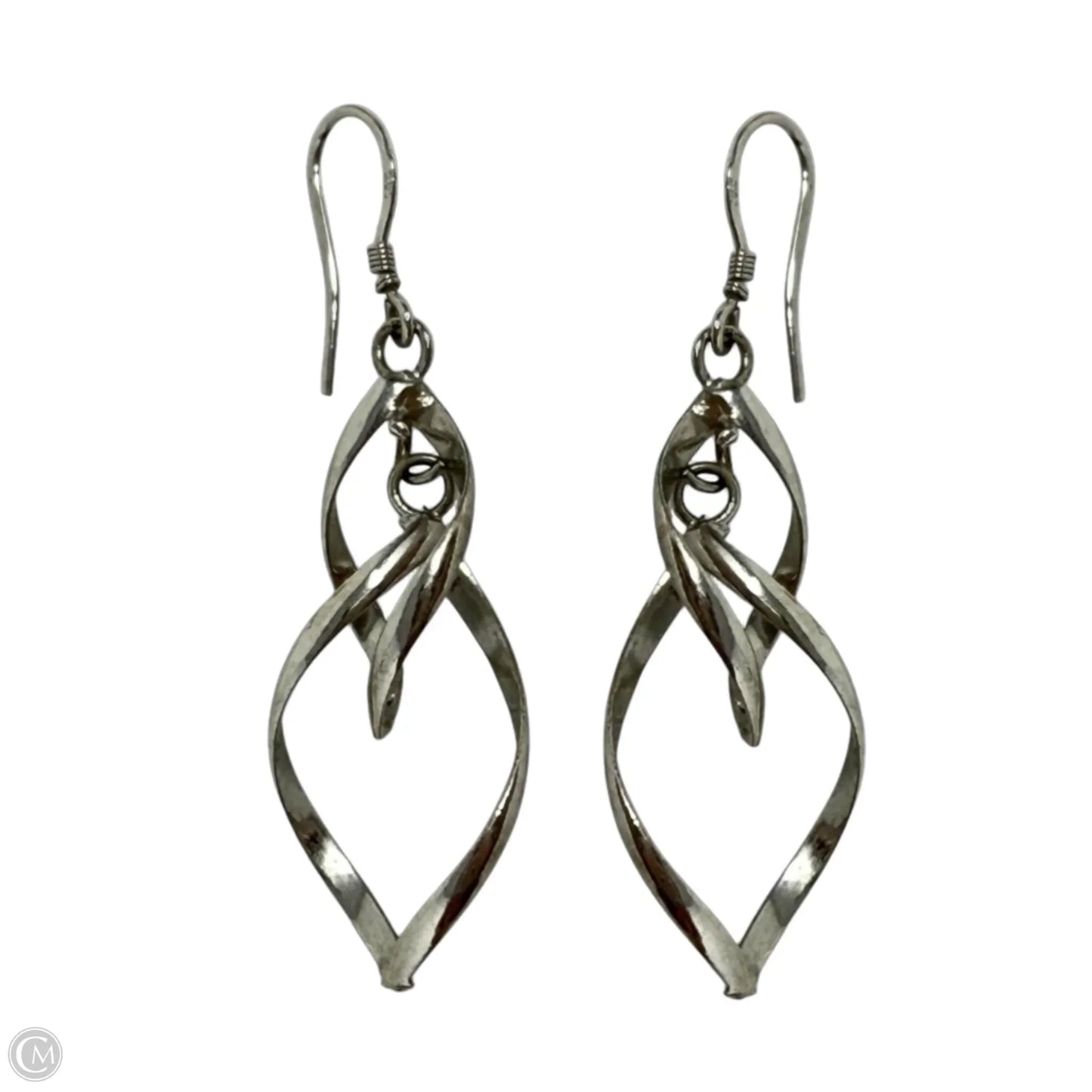 Sterling Silver Interlocking Infinity Spiral Dangle Earrings