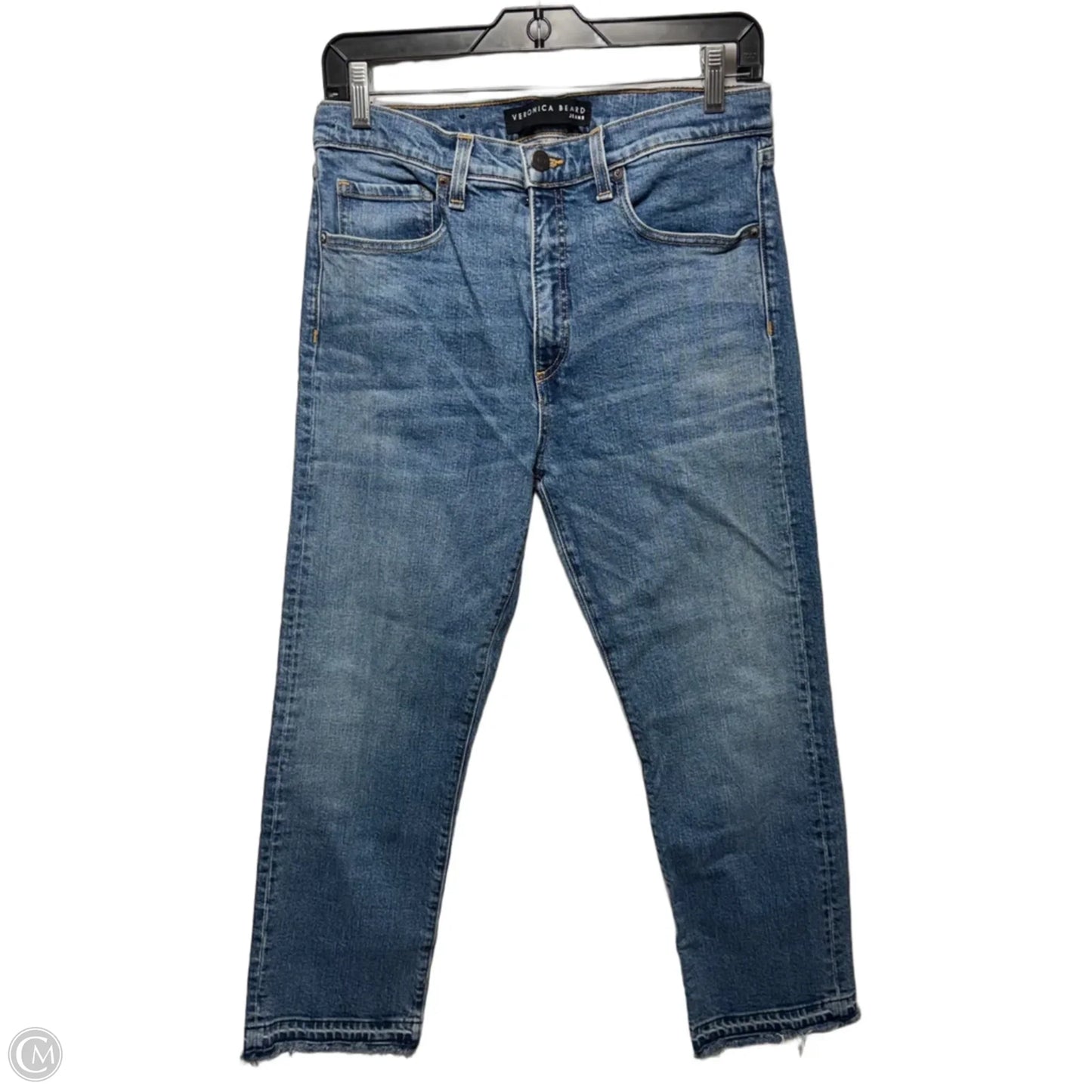 Pipeline Fray Jeans Straight By Veronica Beard In Blue Denim, Size: 10/30