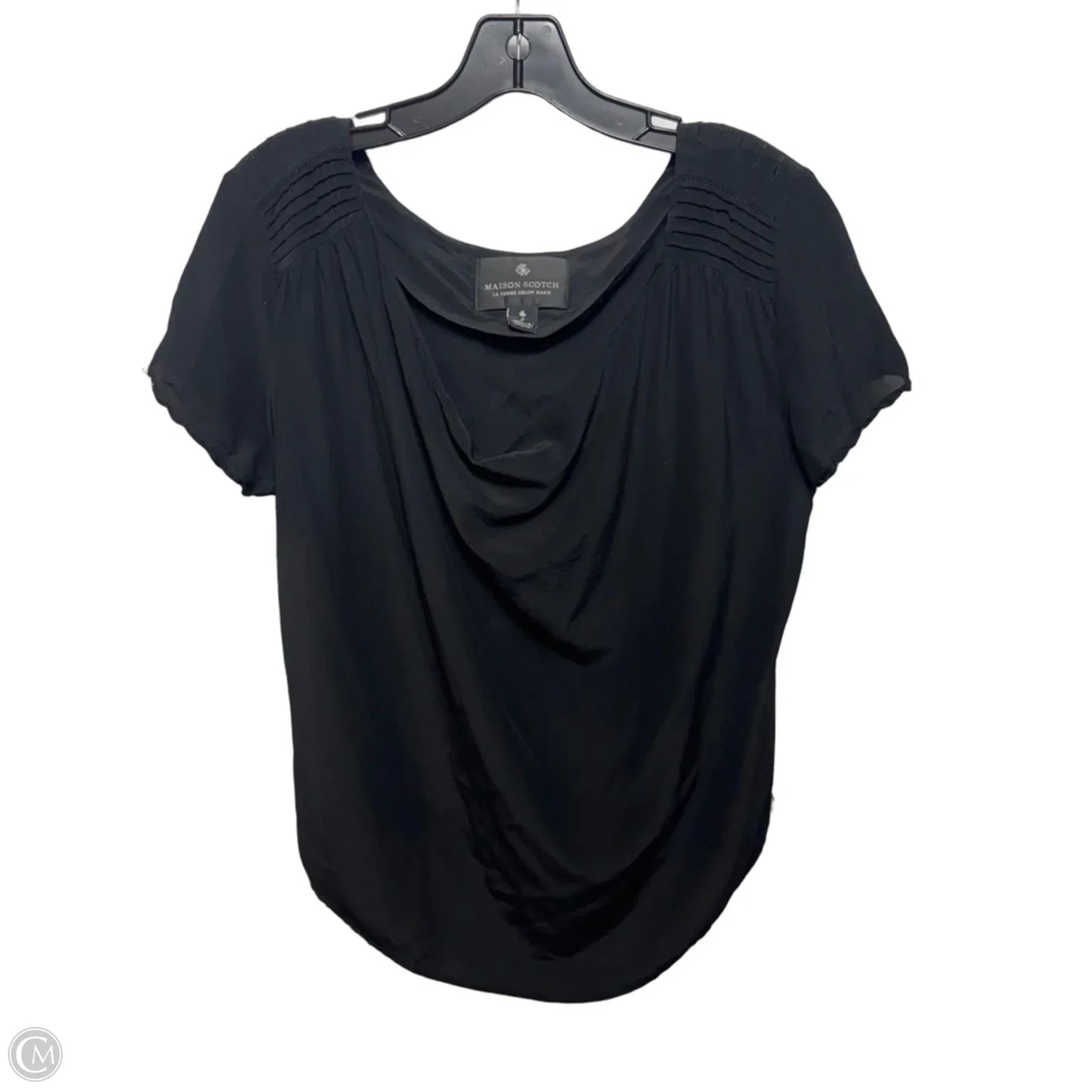 Silk Top Short Sleeve By maison scotch In Black, Size: 2