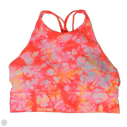 Energy High Neck Athletic Bra By Lululemon In Tie Dye Print, Size: 10