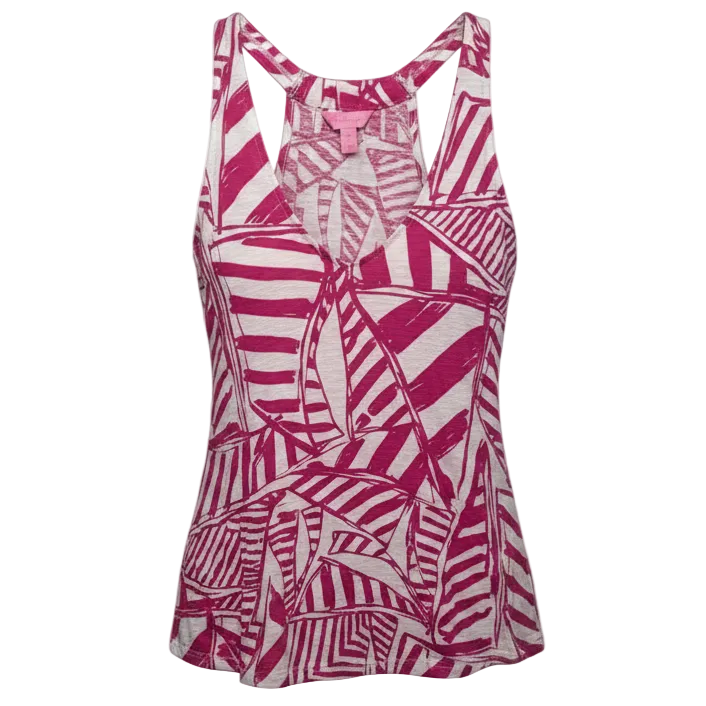 Minka Tank Top Sleeveless Designer By Lilly Pulitzer In Pink Yacht Sea Sailboat, Size: S