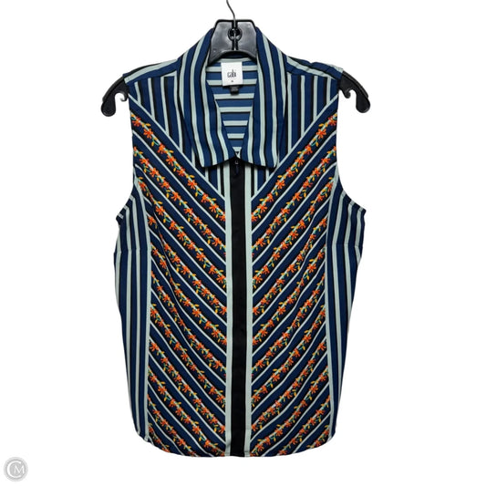 Top Sleeveless By Cabi In Striped Pattern, Size: M