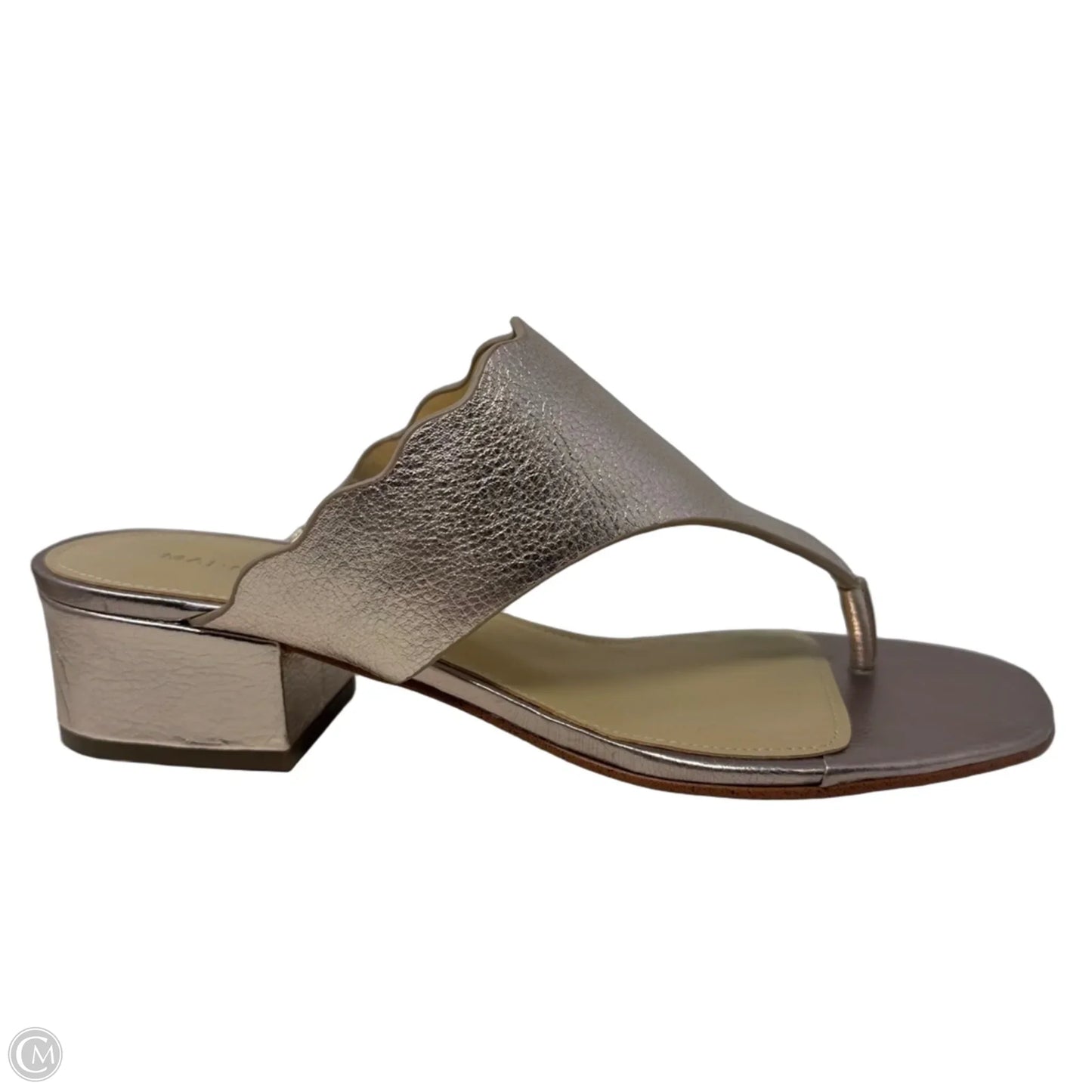 Veva Scalloped Thong Sandals By Marc Fisher In Rose Gold, Size: 9