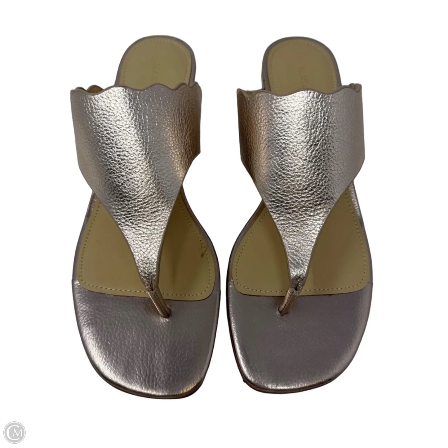 Veva Scalloped Thong Sandals By Marc Fisher In Rose Gold, Size: 9