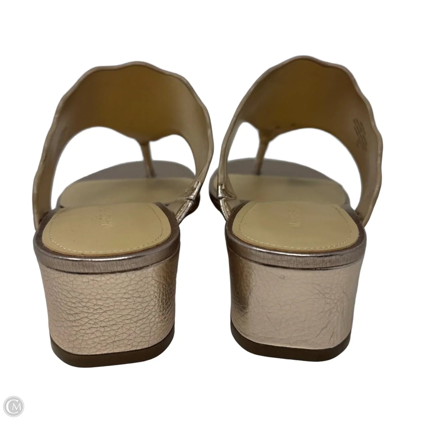 Veva Scalloped Thong Sandals By Marc Fisher In Rose Gold, Size: 9