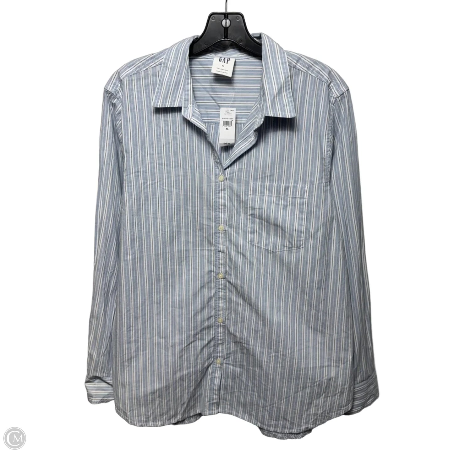 Top Long Sleeve By Gap In Striped Pattern, Size: Xl
