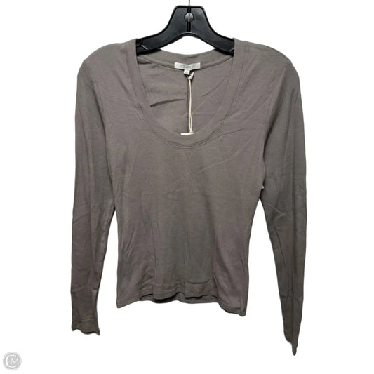 Sirena Rib Top Long Sleeve Basic By Z Supply In Taupe, Size: S