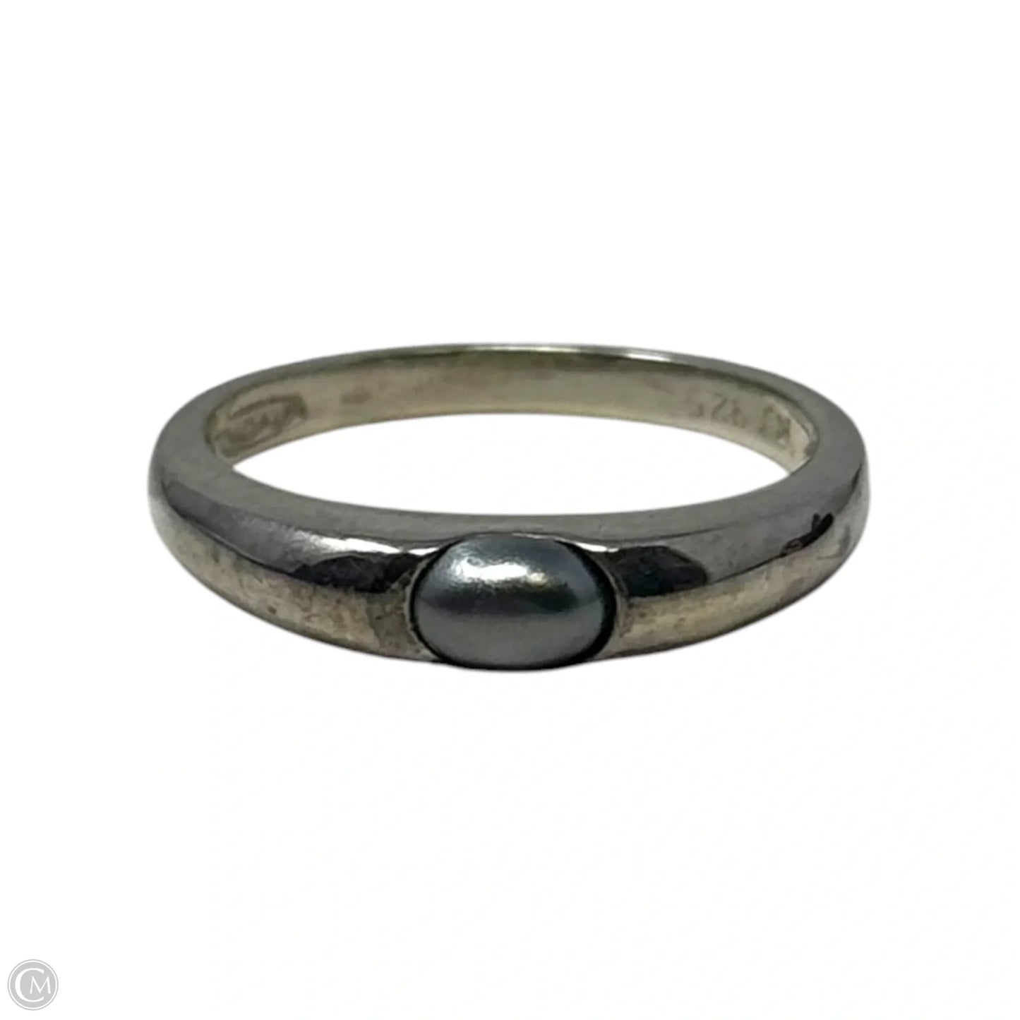 Black Pearl Ring Sterling Silver By Avon, Size: 7