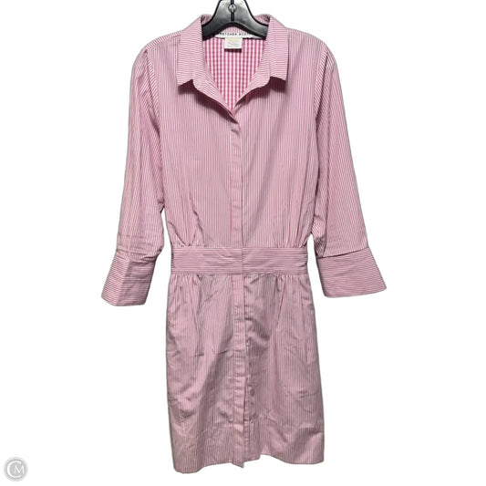 Tie Back Shirt-Dress Casual Midi By Gretchen Scott In Striped Pattern, Size: M
